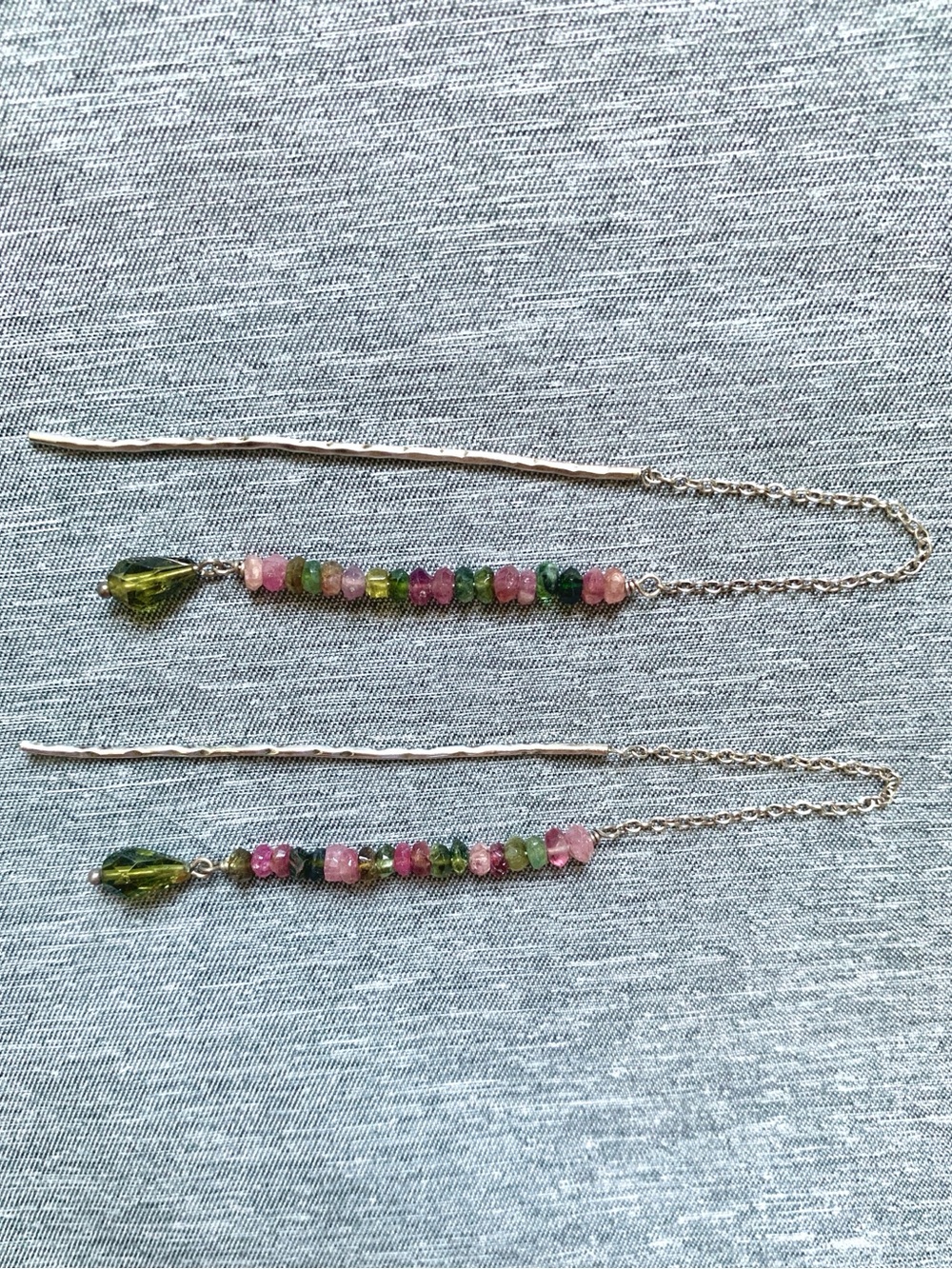 Chan Luu Threader Earrings - Tourmaline - Picture 5 of 10